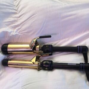 Set of 2 Hot tools curling irons 2” professionals and 1 1/4”